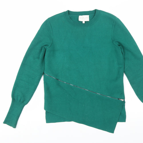 Damsel in a Dress Green Women's Size 10 Crew Neck Zip Pullover Jumper