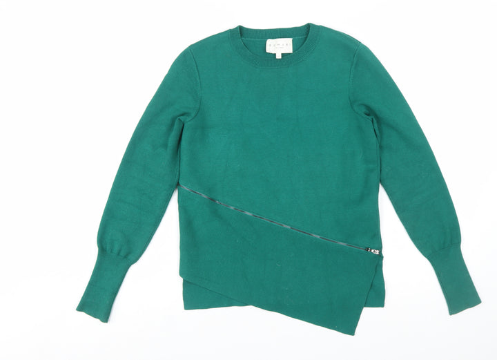 Damsel in a Dress Green Women's Size 10 Crew Neck Zip Pullover Jumper