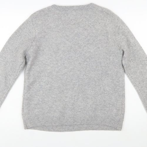 Cupcakes and Cashmere Women Grey L Pullover Dog Knit Jumper