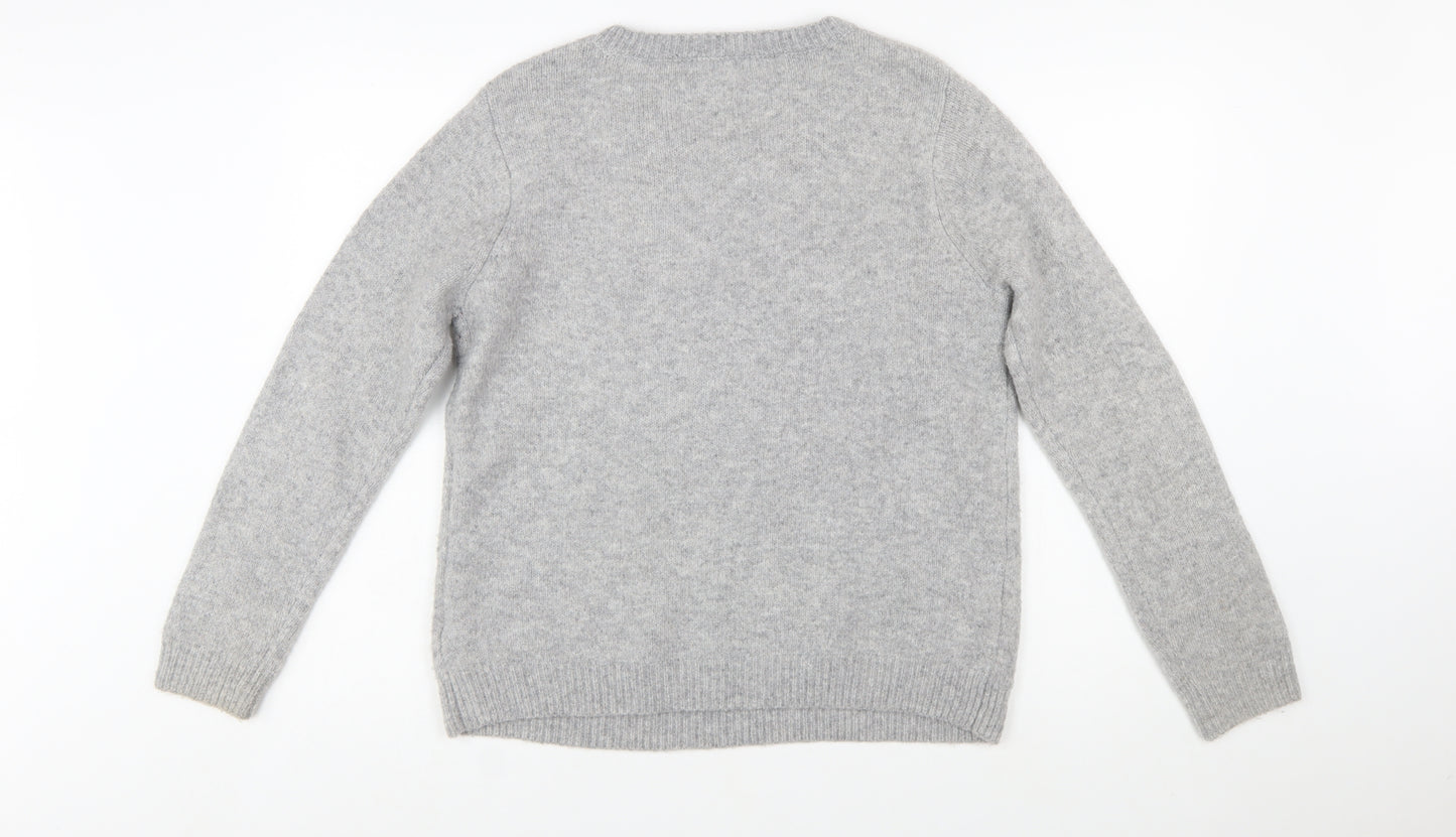 Cupcakes and Cashmere Women Grey L Pullover Dog Knit Jumper