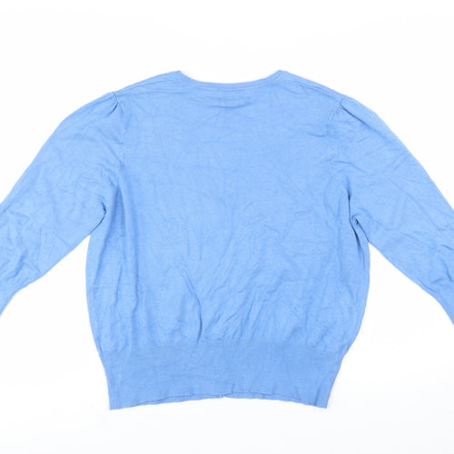 Marks and Spencer Women Blue Size 20 V-Neck Lightweight Cardigan