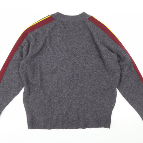 Sandro Women Grey Wool V-Neck Pullover Jumper Size L