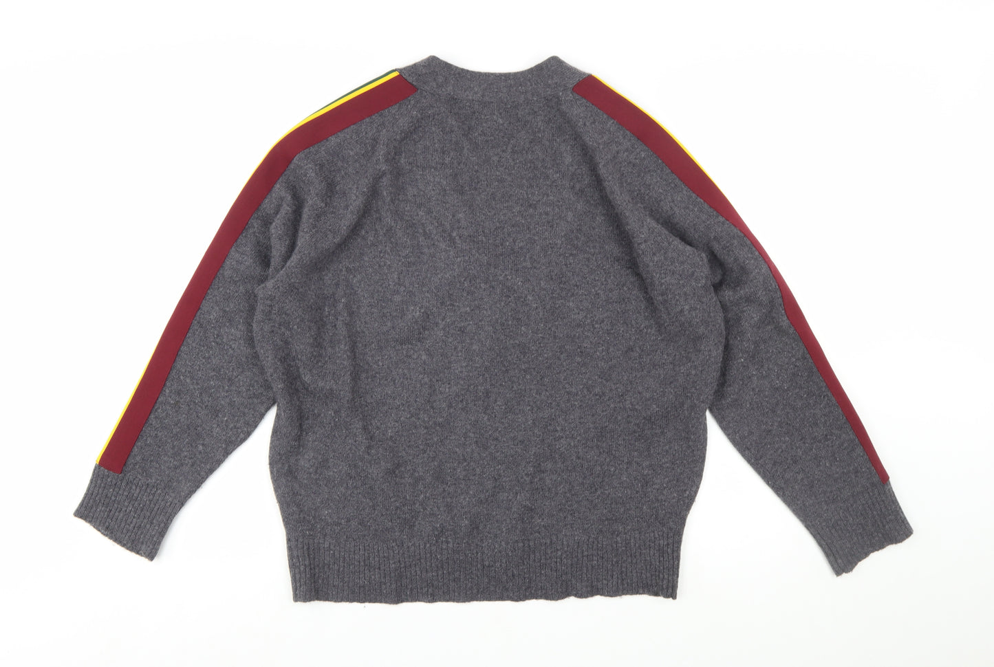 Sandro Women Grey Wool V-Neck Pullover Jumper Size L