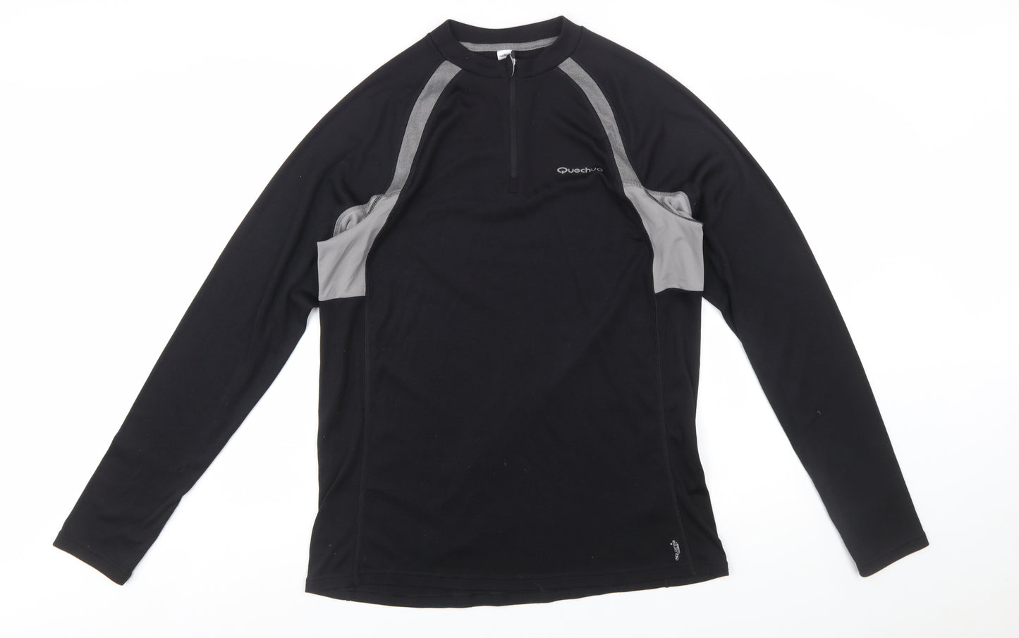 Quechua Men's Black 2XL Long Sleeve 1/4 Zip Hiking Top