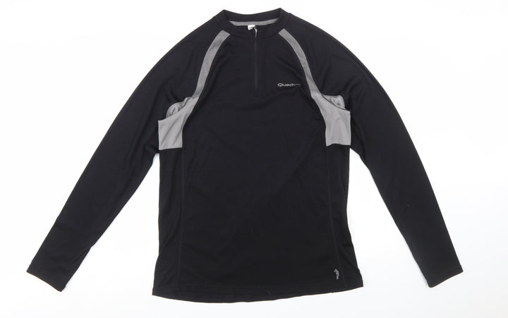 Quechua Men's Black 2XL Long Sleeve 1/4 Zip Hiking Top