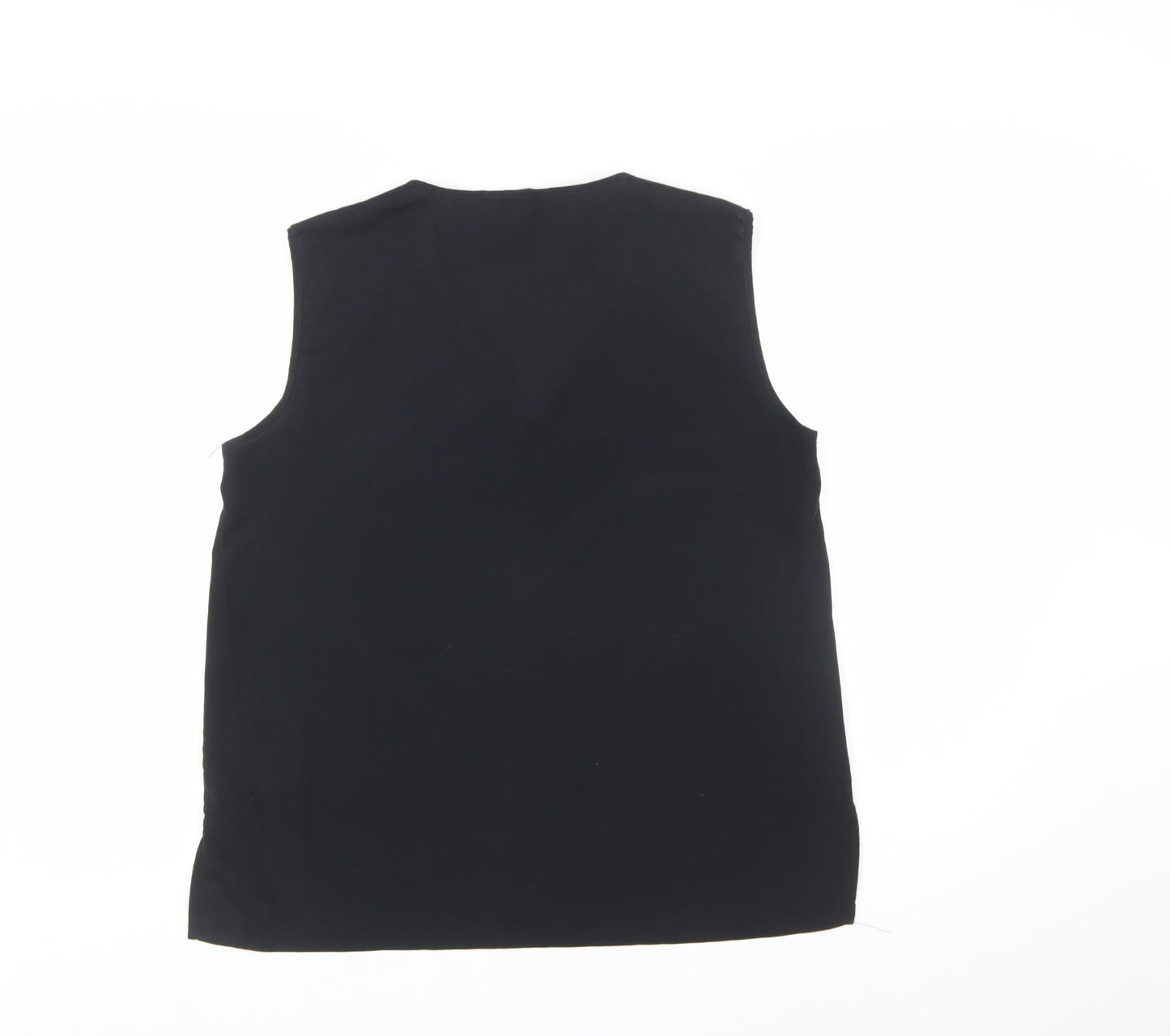 H&M Women's Black Sleeveless V-Neck Polyester Blouse Size 14
