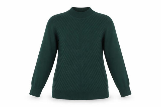 Front view of Principles by Ben de Lisi Women’s Green Mock Neck Jumper, size UK 12