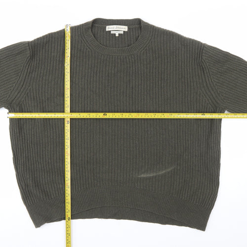 Dear Dharma Womens Green Cashmere Blend Ribbed Knit Jumper XL