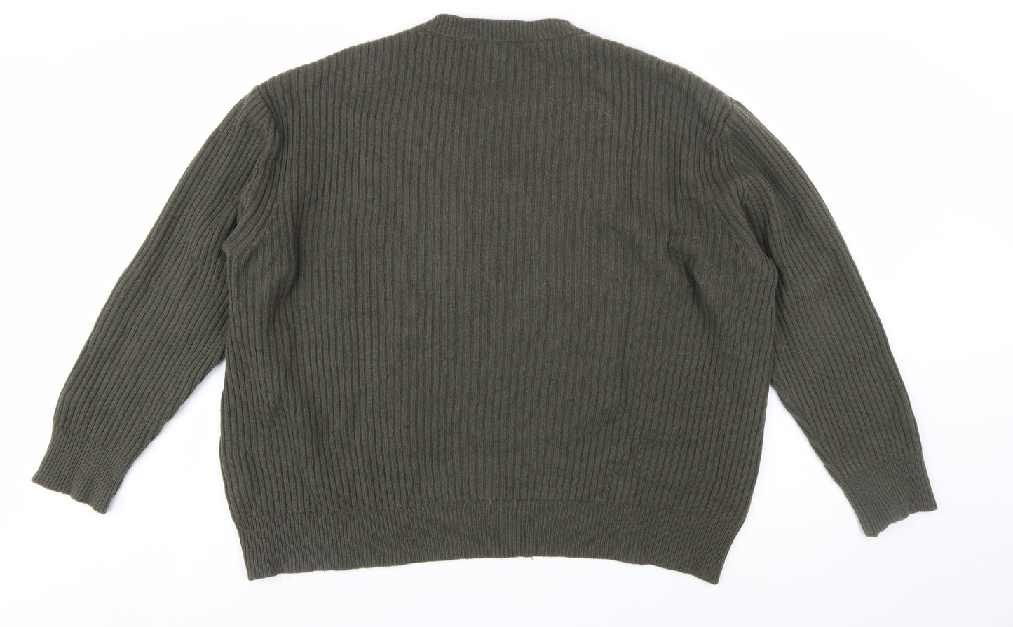 Dear Dharma Womens Green Cashmere Blend Ribbed Knit Jumper XL