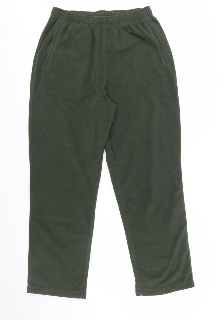 Cotton Traders Men’s Green Fleece Sweatpants M Regular Fit