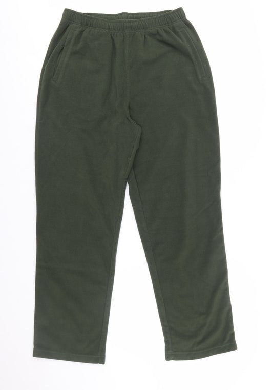 Cotton Traders Men’s Green Fleece Sweatpants M Regular Fit