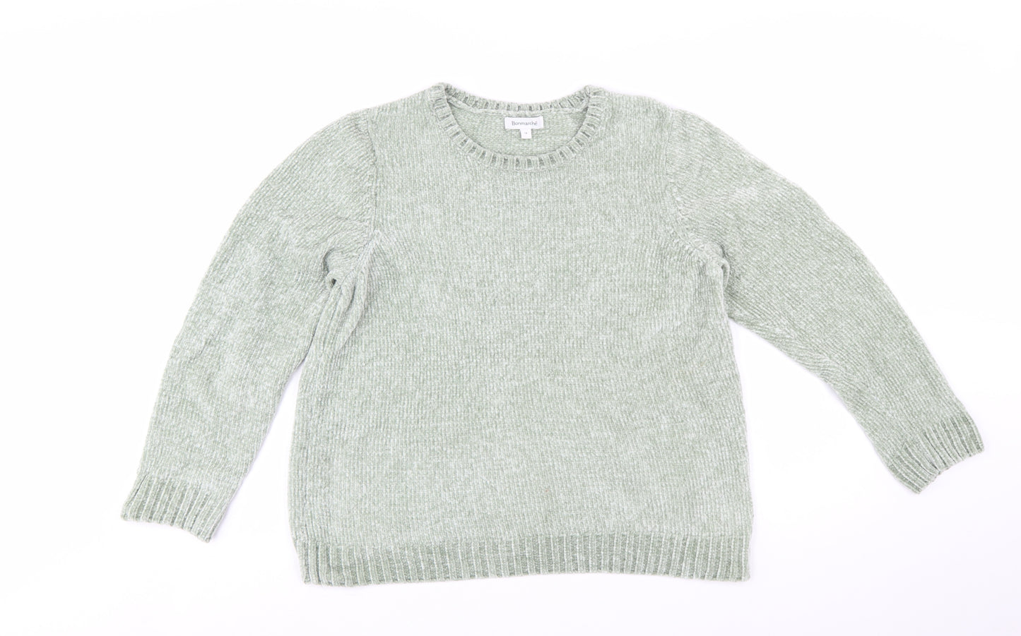 Bonmarché Women’s Green Crew Neck Long Sleeve Pullover Jumper Size 14