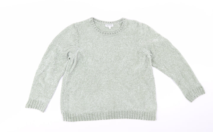 Bonmarché Women’s Green Crew Neck Long Sleeve Pullover Jumper Size 14