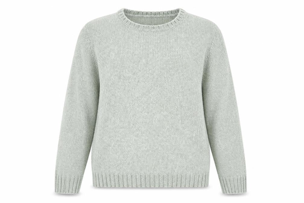 Front view of Bonmarché Women’s Green Crew Neck Long Sleeve jumper, size UK 14