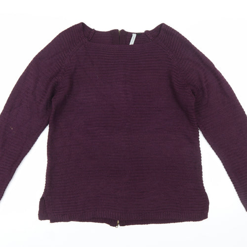 Intuition Women’s Purple Full Zip Chunky Knit Jumper Size 10/12