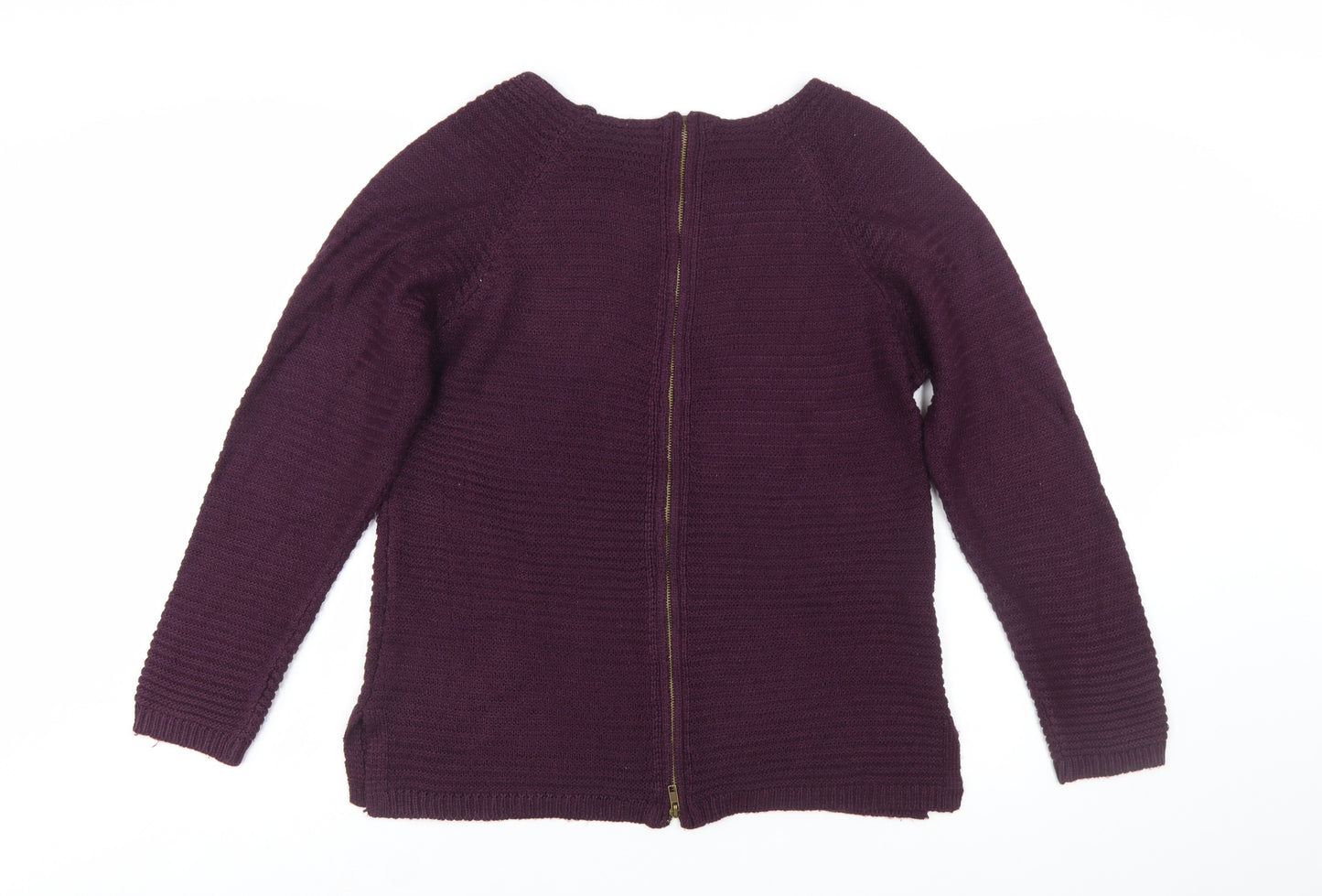 Intuition Women’s Purple Full Zip Chunky Knit Jumper Size 10/12