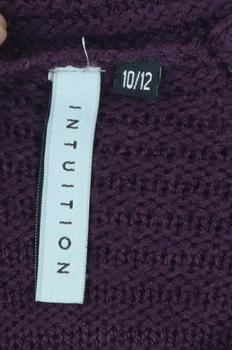 Intuition Women’s Purple Full Zip Chunky Knit Jumper Size 10/12