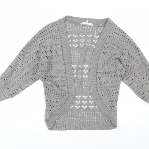 Debenhams Women’s Grey Open-Knit Cardigan Size 10