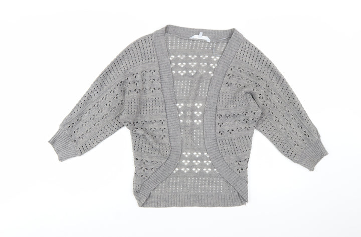 Debenhams Women’s Grey Open-Knit Cardigan Size 10