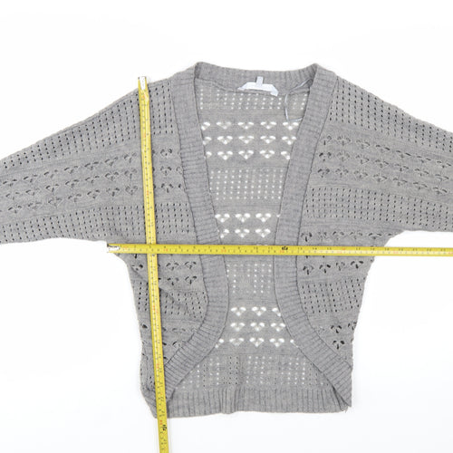 Debenhams Women’s Grey Open-Knit Cardigan Size 10