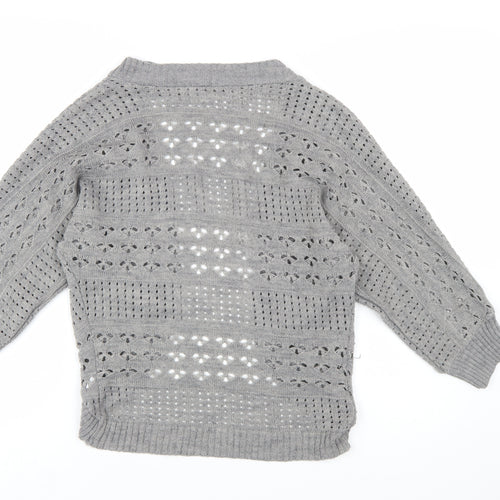 Debenhams Women’s Grey Open-Knit Cardigan Size 10
