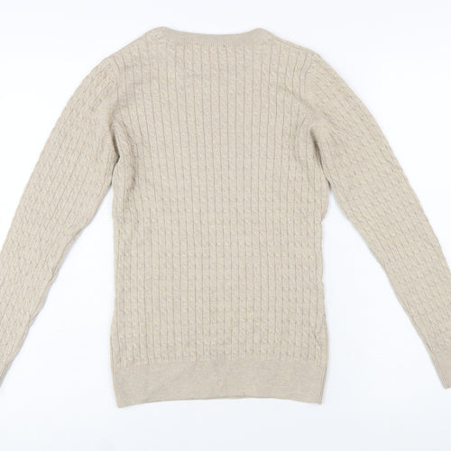 Ralph Lauren Women's Beige Cotton Cable Knit Jumper Size S