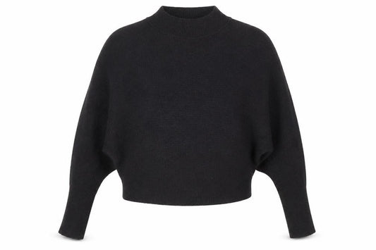 Front view of Zara Women Black Mock Neck Knit jumper, size 12