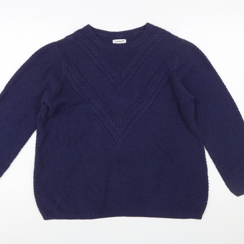 Damart Women's Blue L Chunky Knit Pullover Jumper