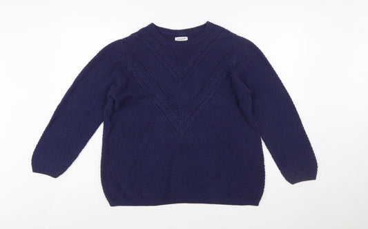 Damart Women's Blue L Chunky Knit Pullover Jumper