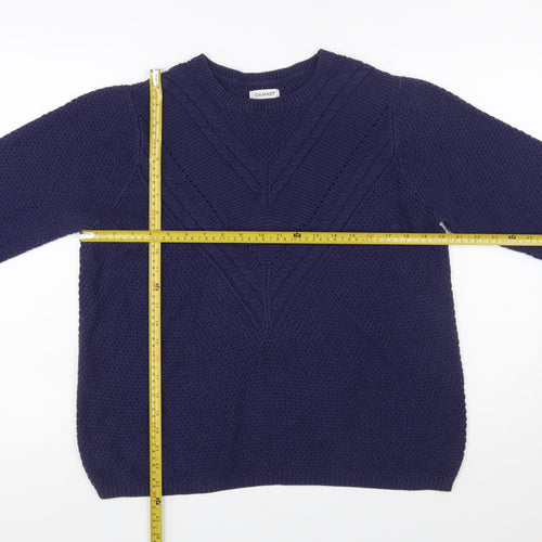 Damart Women's Blue L Chunky Knit Pullover Jumper