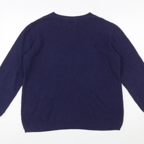 Damart Women's Blue L Chunky Knit Pullover Jumper