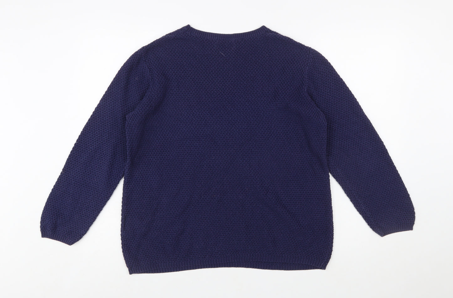 Damart Women's Blue L Chunky Knit Pullover Jumper