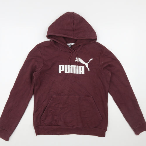 Puma Women's Burgundy Pullover Hoodie Size 12 Cotton Blend