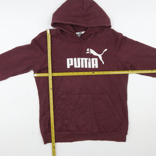 Puma Women's Burgundy Pullover Hoodie Size 12 Cotton Blend
