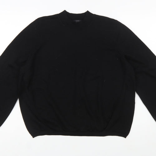 COS Womens Black Wool Crew Neck Long Sleeve Pullover Jumper L