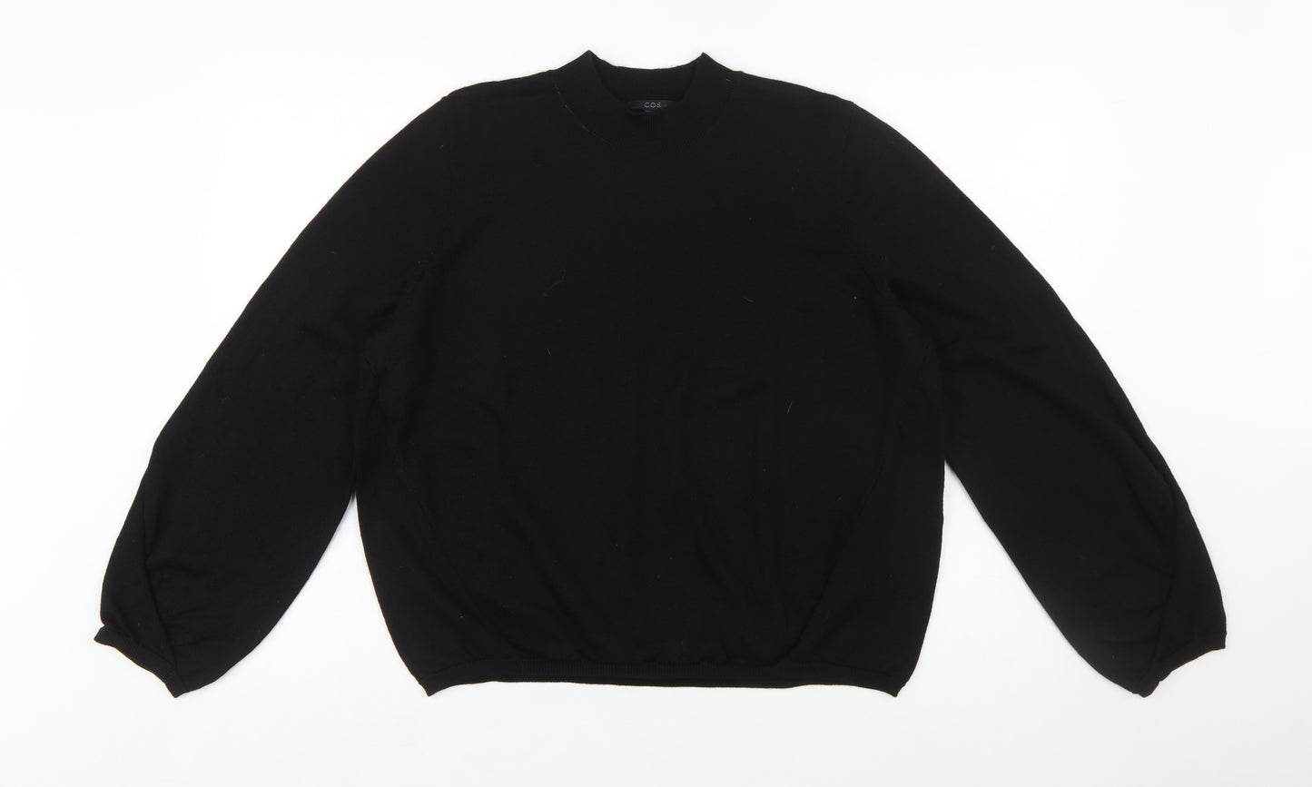 COS Womens Black Wool Crew Neck Long Sleeve Pullover Jumper L
