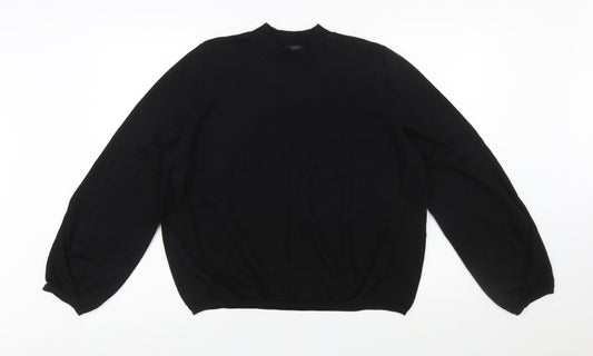 COS Womens Black Wool Crew Neck Long Sleeve Pullover Jumper L