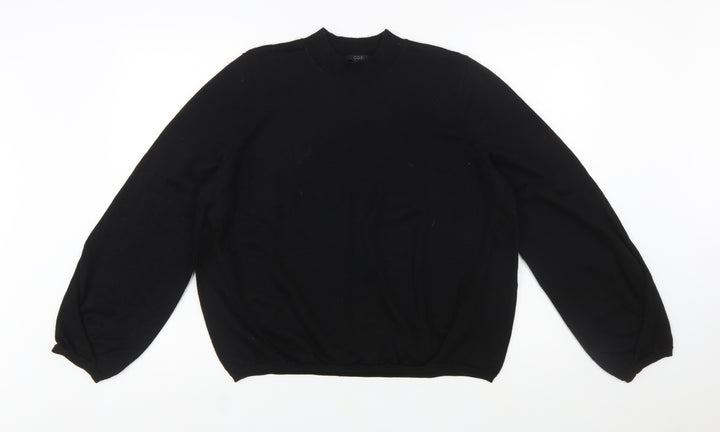COS Womens Black Wool Crew Neck Long Sleeve Pullover Jumper L
