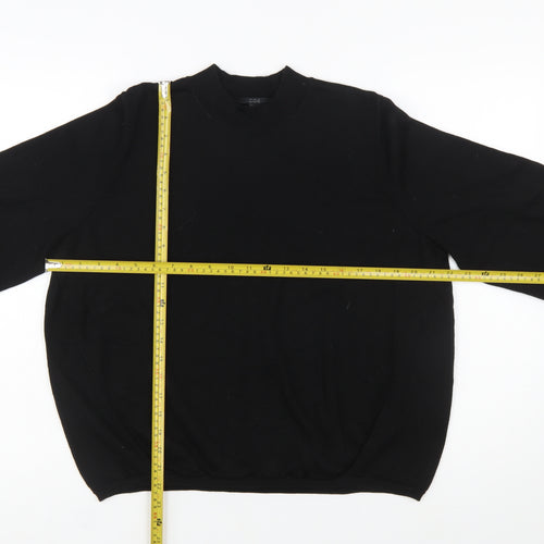 COS Womens Black Wool Crew Neck Long Sleeve Pullover Jumper L