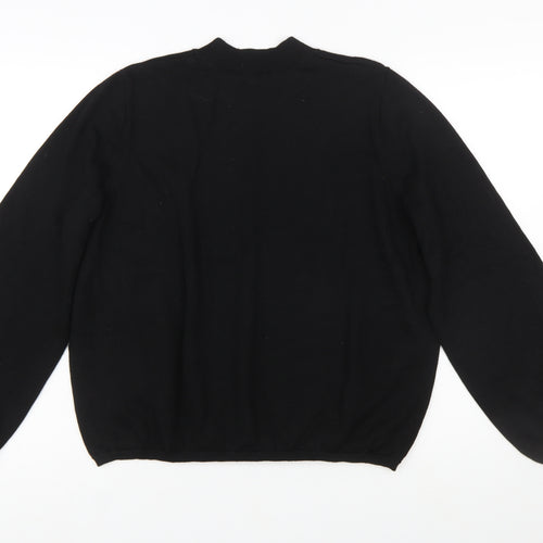 COS Womens Black Wool Crew Neck Long Sleeve Pullover Jumper L