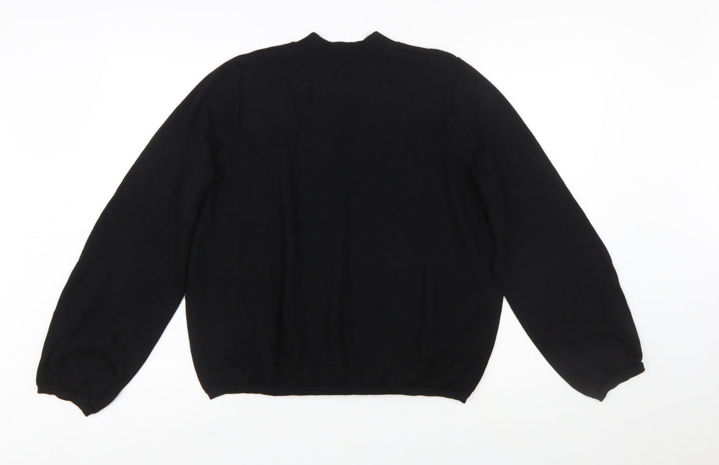 COS Womens Black Wool Crew Neck Long Sleeve Pullover Jumper L