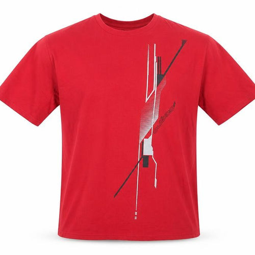 Atlas For Men Red Graphic Print Crew Neck Cotton T-Shirt XL Men's
