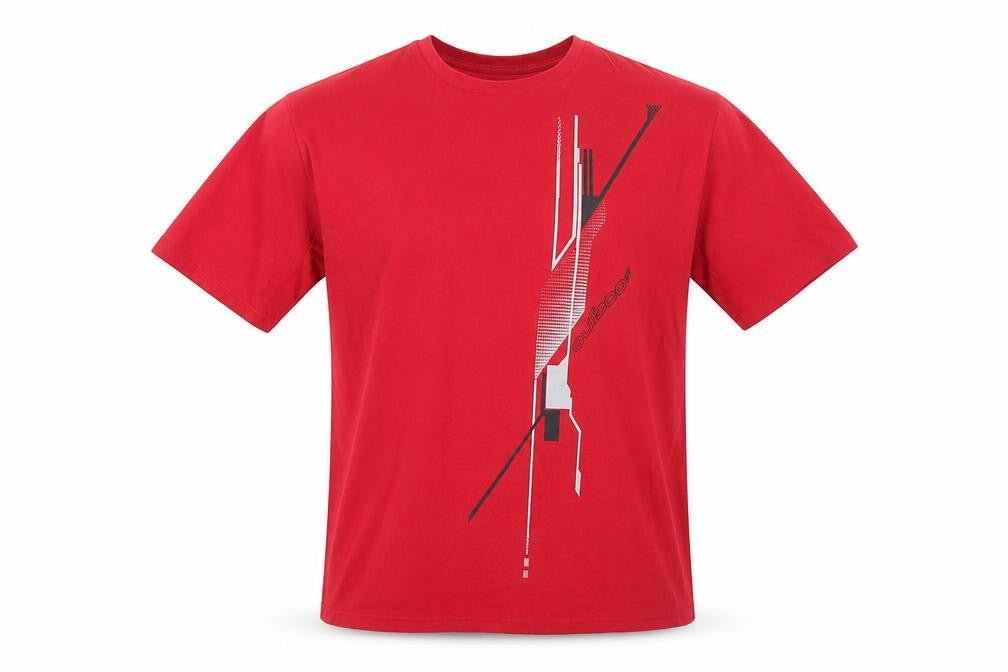Atlas For Men Red Graphic Print Crew Neck Cotton T-Shirt XL Men's