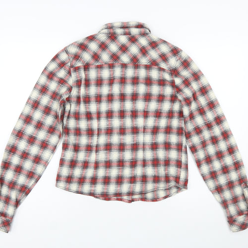 BDG Women's Red Checked Flannel Button-Up Shirt Size L