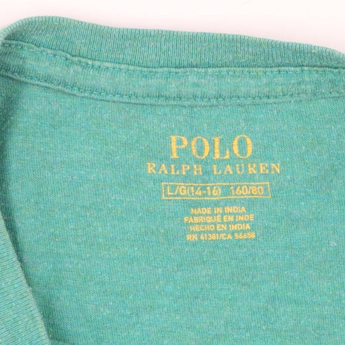 Ralph Lauren Boys Green Cotton Logo T-Shirt Size 14-16 Years