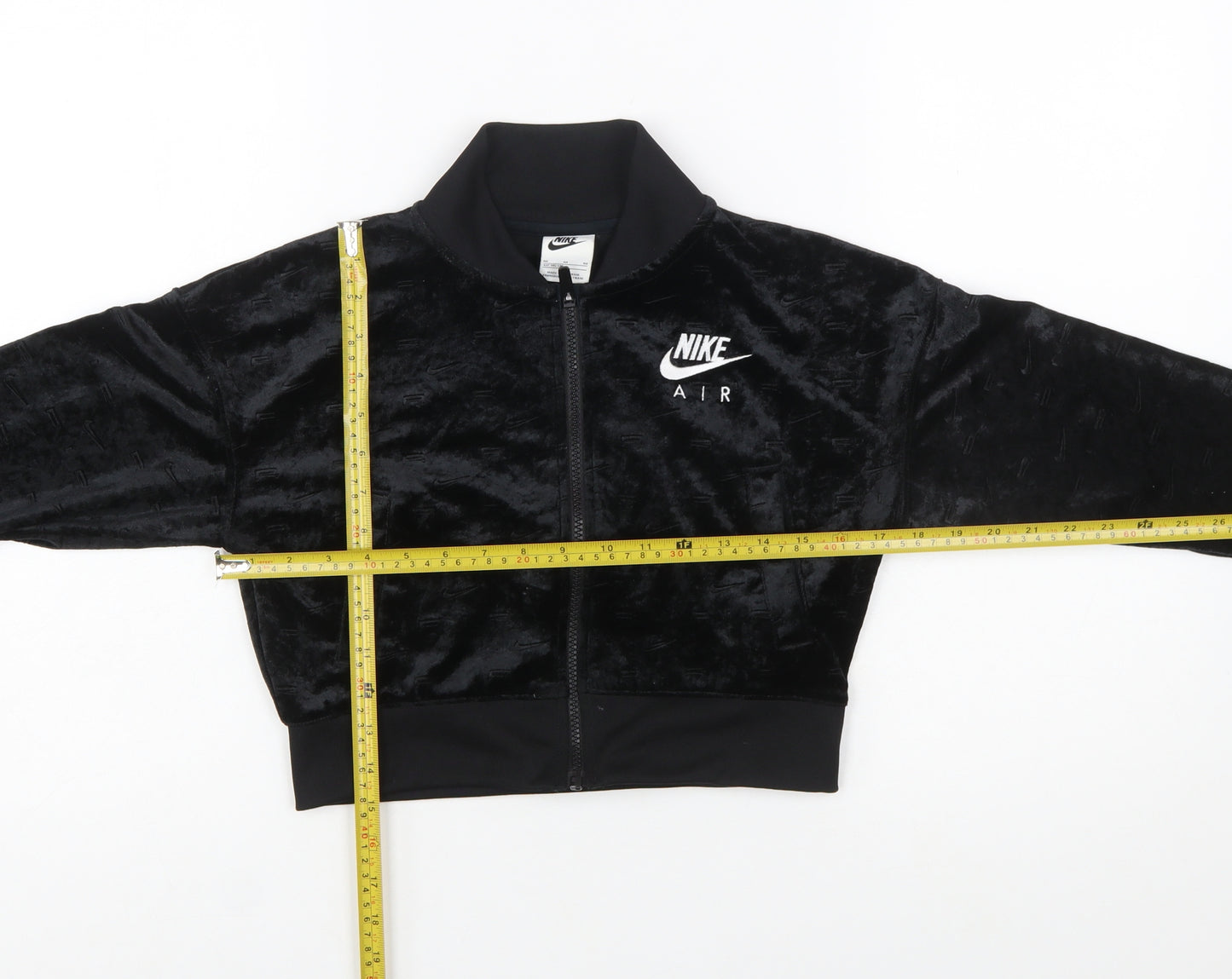Nike Girls Black Velour Full Zip Sweatshirt Hoodie M 137-146cm