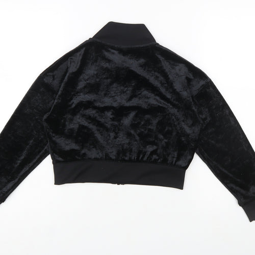 Nike Girls Black Velour Full Zip Sweatshirt Hoodie M 137-146cm