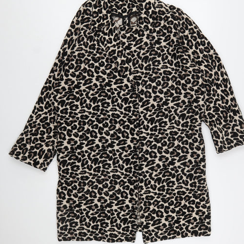 F&F Women’s Beige Leopard Print Mid-Length Coat Size 10