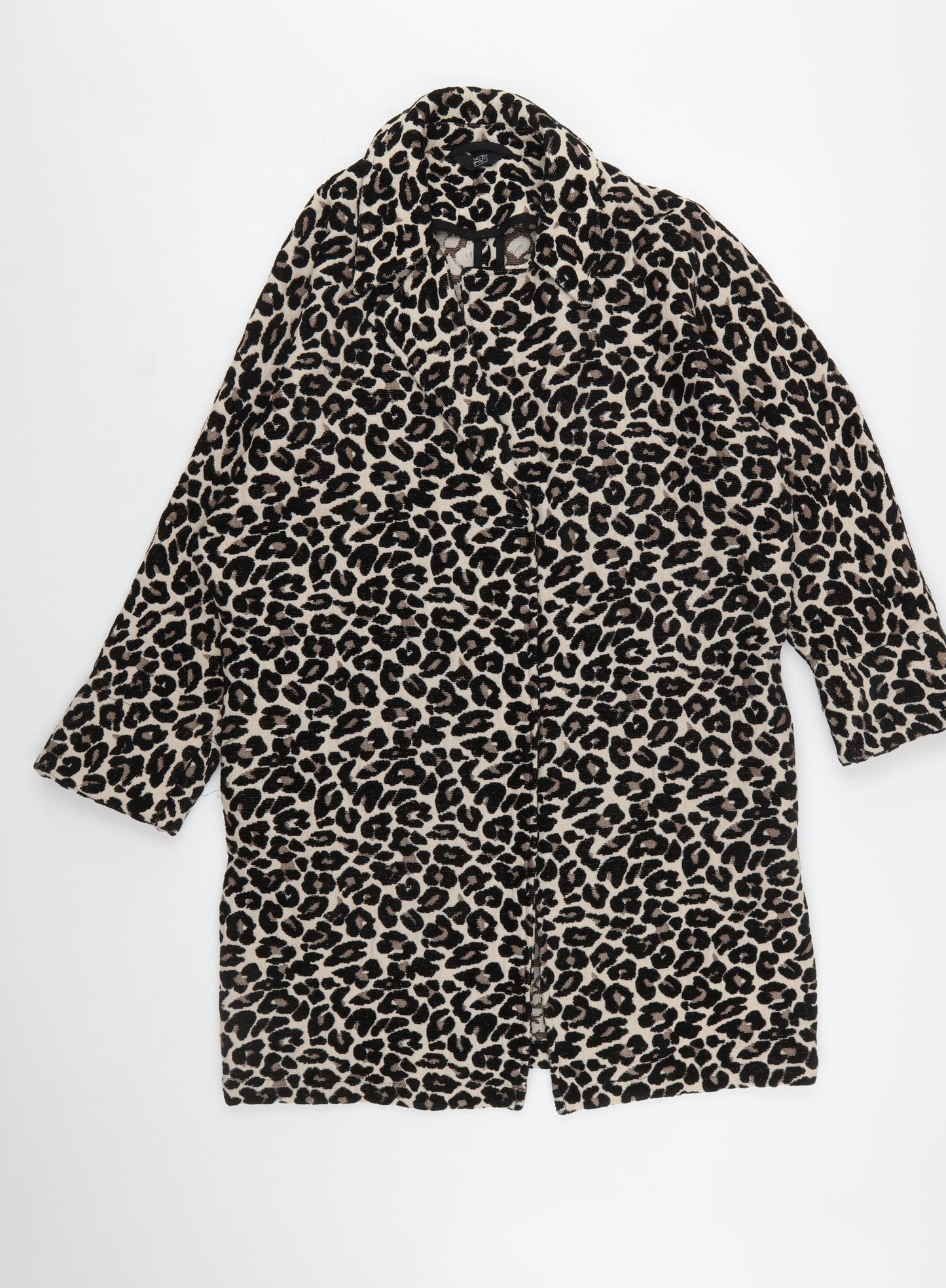 F&F Women’s Beige Leopard Print Mid-Length Coat Size 10