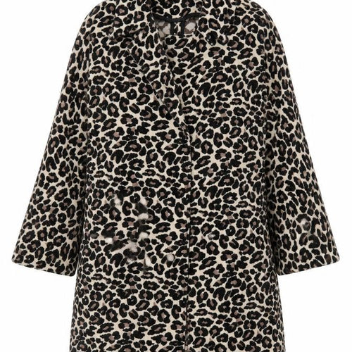 F&F Women’s Beige Leopard Print Mid-Length Coat Size 10
